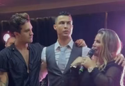 Luan Santana, Cristiano Ronaldo e Katia Aveiro, irmã do atleta