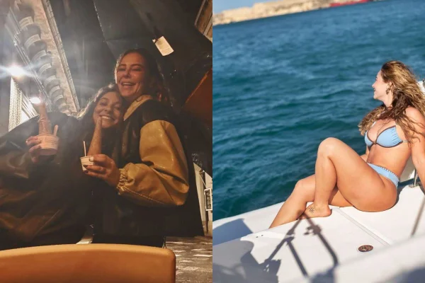Foto colorida de Paolla Oliveira em viagem à Itália