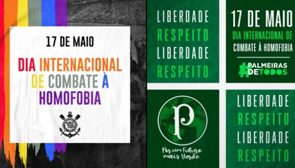 Campanhas contra homofobia de Palmeiras e Corinthians são criticadas