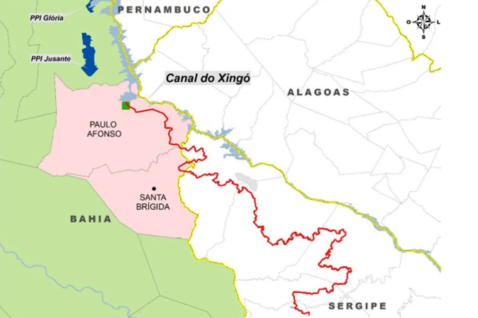 Área que será beneficiada com o Canal de Xingó Área que será beneficiada com o Canal de Xingó
