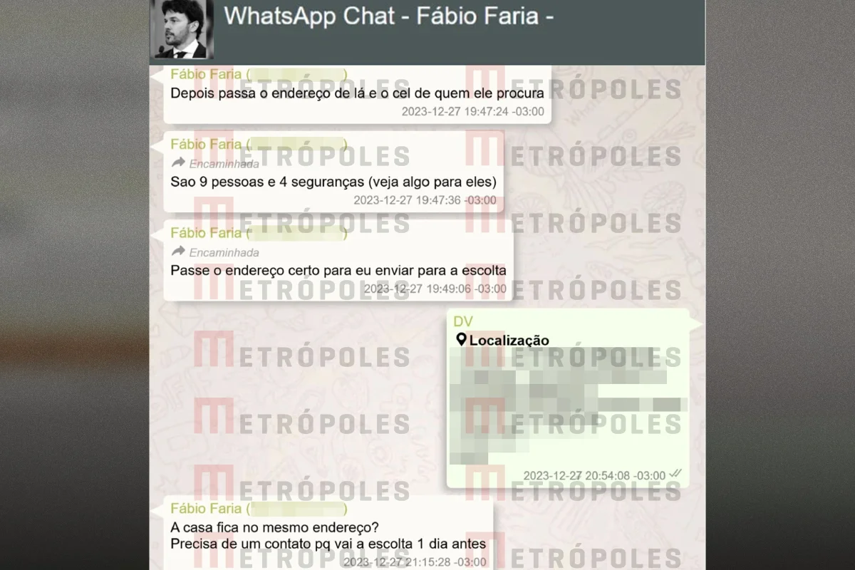 Troca de mensagens entre Fábio Faria e Daniel Vorcaro sobre almoço em Campos do Jordão para Alexandre de Moraes Troca de mensagens entre Fábio Faria e Daniel Vorcaro sobre almoço em Campos do Jordão para Alexandre de Moraes