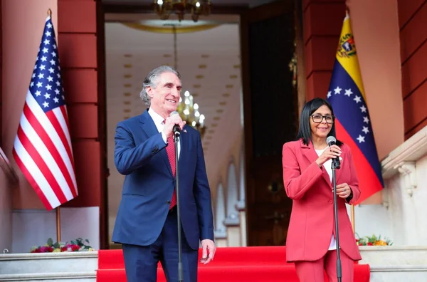 Imagem colorida mostra Delcy Rodríguez, presidente da Venezuela - Metrópoles