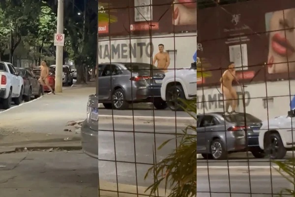homem nu confusão Montes Claros