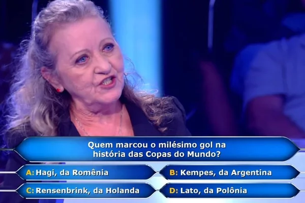 Dona Selma deixa o Caldeirão do Huck com água de coco e R$ 50 mil