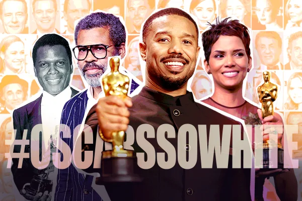 Imagem de capa mostra profissionais que venceram o Oscar com a tag #OscarSoWhite - Metrópoles