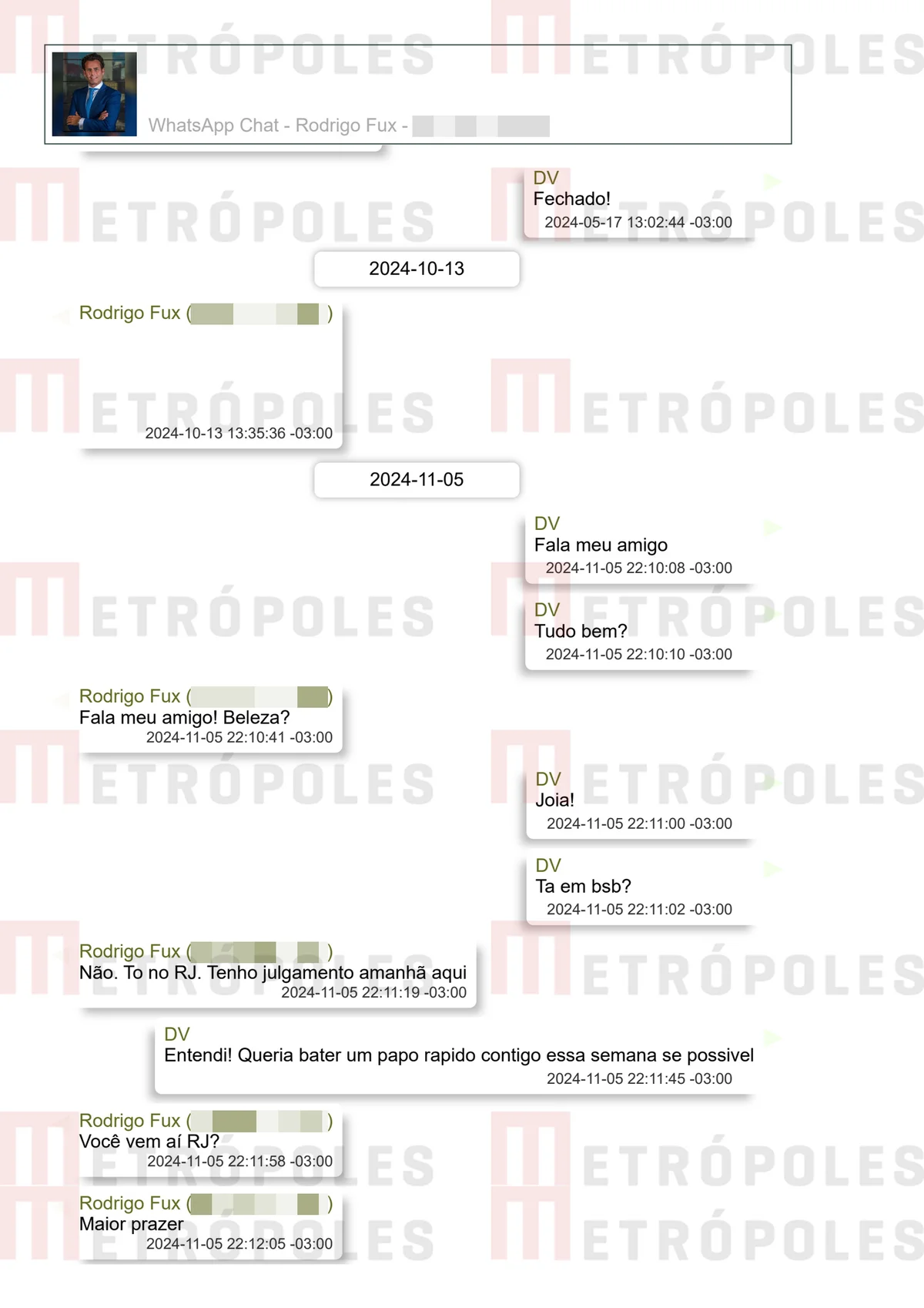 Filho de Fux ofereceu tapete vermelho a Vorcaro; veja prints das conversas - imagem 4 Filho de Fux ofereceu tapete vermelho a Vorcaro; veja prints das conversas - imagem 4