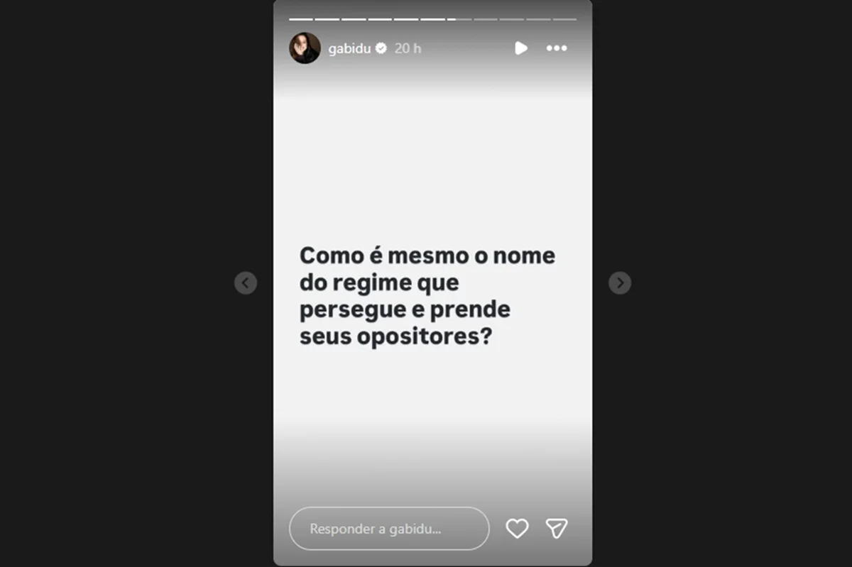 Gabriela Duarte publicou sobre perseguição política após derrota de Flávio Bolsonaro Gabriela Duarte publicou sobre perseguição política após derrota de Flávio Bolsonaro