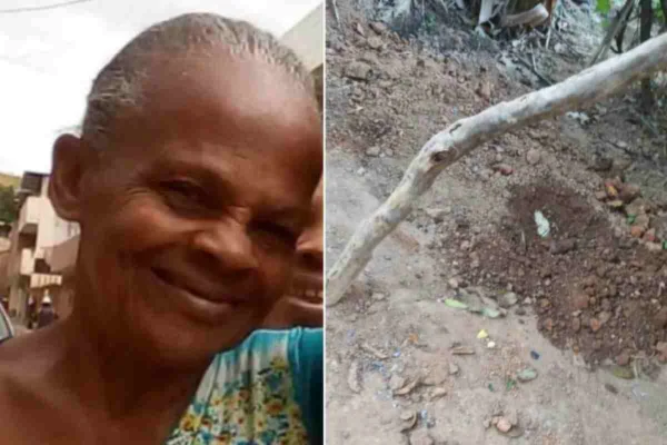 Homem é preso após matar mãe com facão e enterrá-la no quintal de casa