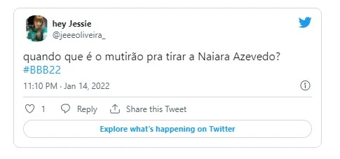 BBB22: Naiara Azevedo é detonada por vídeo zoando deficiência de Lula - imagem 1 BBB22: Naiara Azevedo é detonada por vídeo zoando deficiência de Lula - imagem 1
