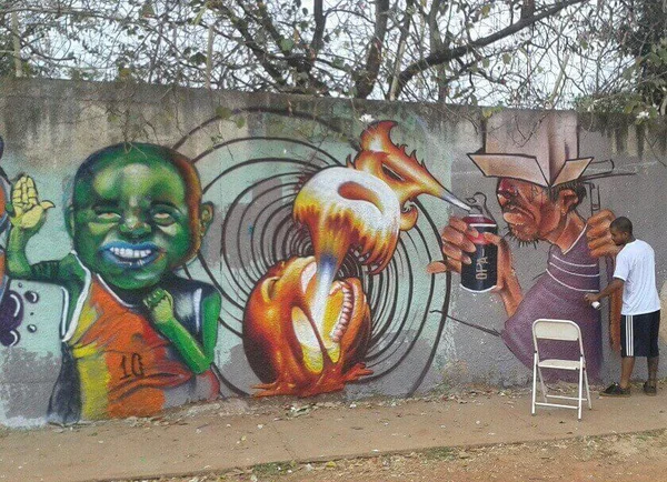 Grafites do OPA Crew colorem Sobradinho 2. São mais de 30 pela cidade