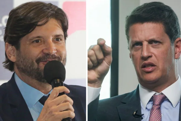 Os candidatos ao Senado por São Paulo, André do Prado (PL) e Ricardo Salles (Novo)
