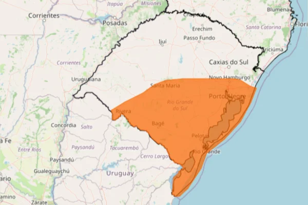 RS tem alerta para tempestades, ventos de até 100 km/h e inundações