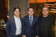 Festa de aniversário do deputado Danilo Forte, com o presidente da Câmara, Hugo Motta