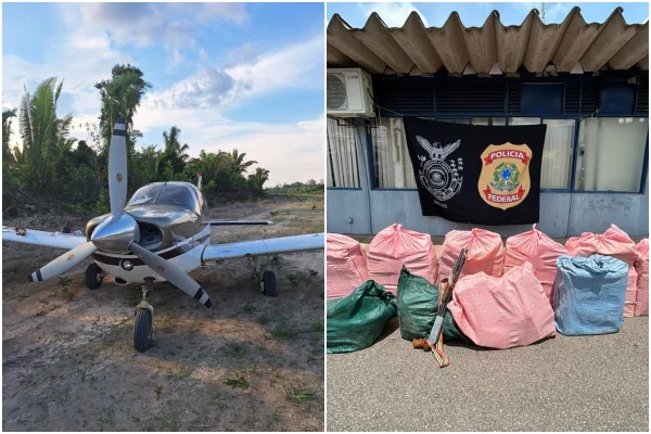 Aeronave recheada com meia tonelada de droga é interceptada pela PF