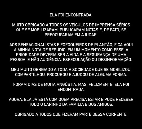 “Muita angústia”, diz família de Dandara Couto após modelo voltar para casa - destaque galeria “Muita angústia”, diz família de Dandara Couto após modelo voltar para casa - destaque galeria