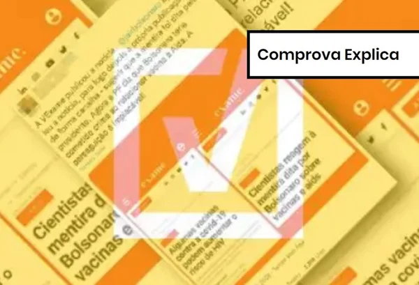 Imagem colorida do Comprova Explica sobre vacinas contra Covid