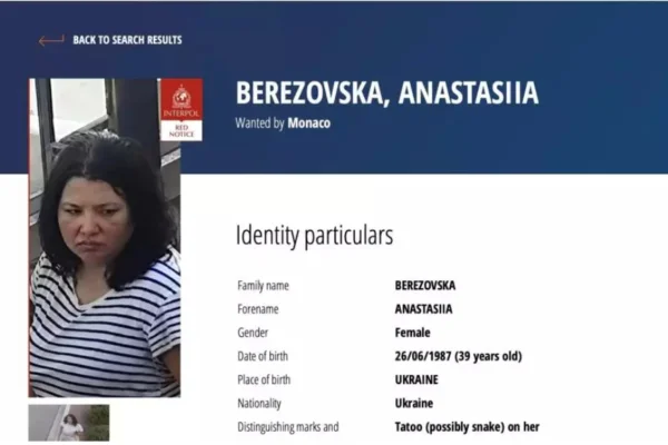 Mulher ucraniana é procurada pela Interpol acusada de atentado a bomba em Monaco