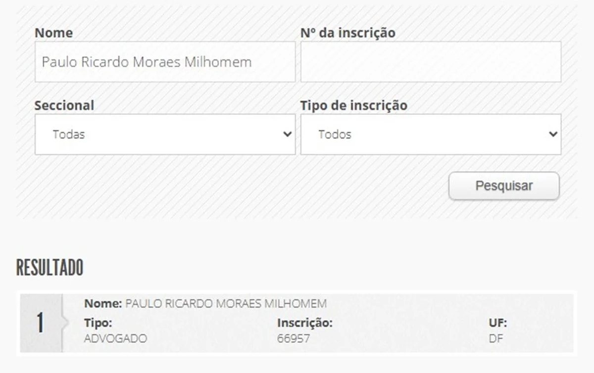Ao Metrópoles, a OAB-DF disse que "não pode divulgar o andamento de processos éticos, que são sigilosos por lei". Ao Metrópoles, a OAB-DF disse que "não pode divulgar o andamento de processos éticos, que são sigilosos por lei".