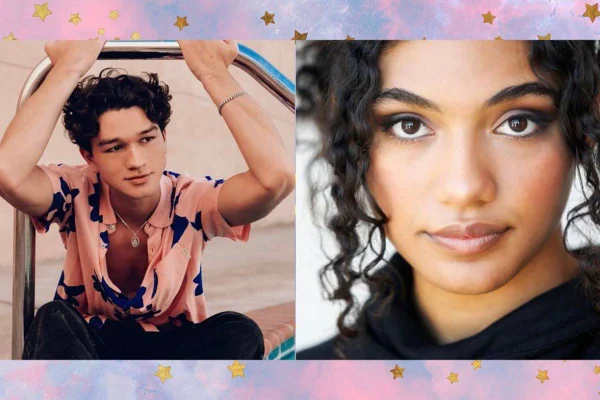 montagem com foto de menino e menina