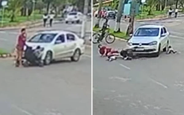 imagem colorida mae e filhas atropeladas no meio da rua goias