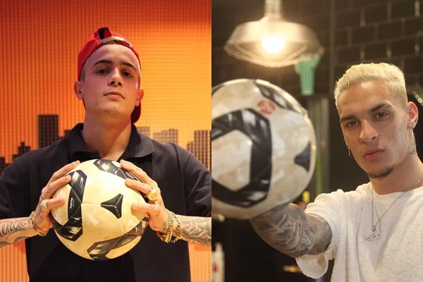 Montagem com imagens de MC Hariel e Antony