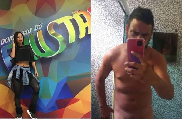 bailarina do Faustão e homem nu