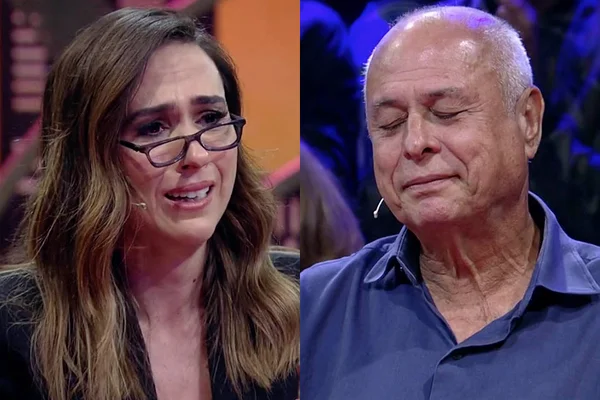 Tatá Werneck chora ao entrevistar o pai, Alberto Arguelhes, no Lady Night - Metrópoles