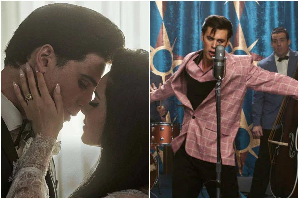 Montagem com fotos dos filmes Priscilla e Elvis - Metrópoles