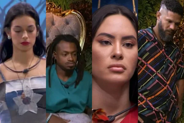 Montagem com fotos de Alane, Luigi, Isabelle e Juninho, do BBB 24 - Metrópoles