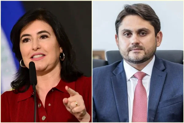 Imagem colorida da ministra do Planejamento, Simone Tebet, e do ministro das Comunicações, Juscelino Filho - Metrópoles