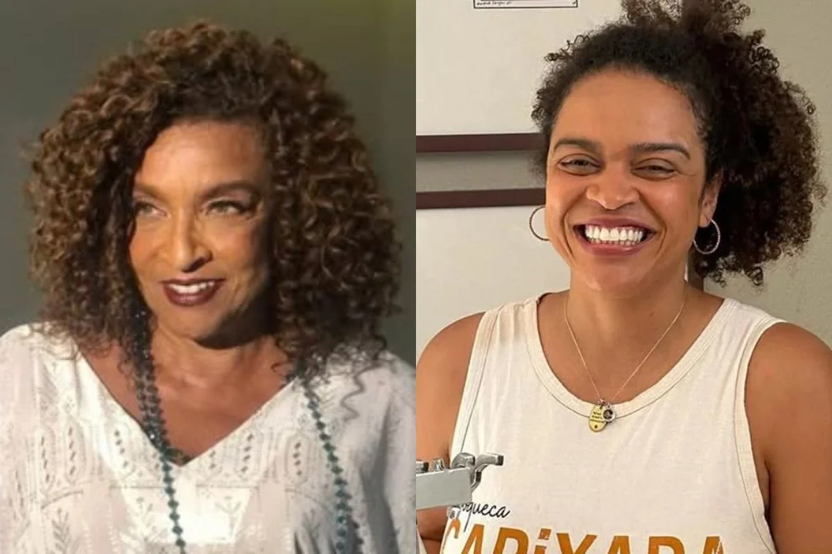 Foto da atriz Elisa Lucinda e da cineasta Bárbara Marques