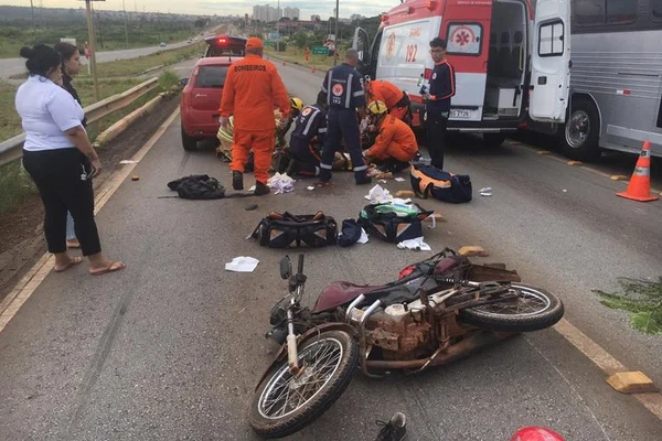 Acidente na BR-070 deixa motociclista em estado grave