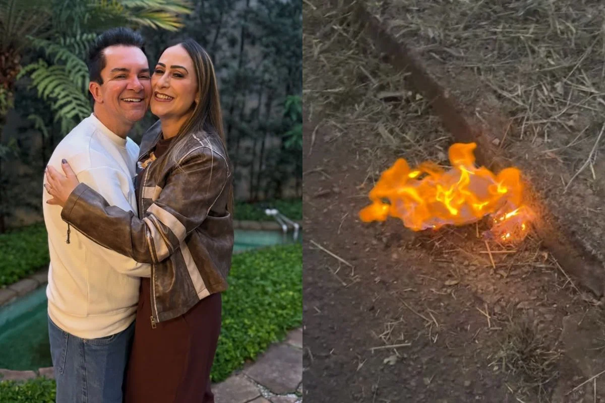 Nesta terça-feira (16/6), Kelly Danese, esposa do cantor gospel Regis Danese, publicou um vídeo mostrando que decidiu queimar um boneco Labubu após o incêndio que atingiu a residência da família no dia anterior Nesta terça-feira (16/6), Kelly Danese, esposa do cantor gospel Regis Danese, publicou um vídeo mostrando que decidiu queimar um boneco Labubu após o incêndio que atingiu a residência da família no dia anterior
