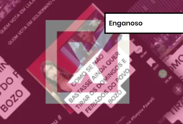 Imagem colorida de postagem enganosa spbre Projeto de Lei