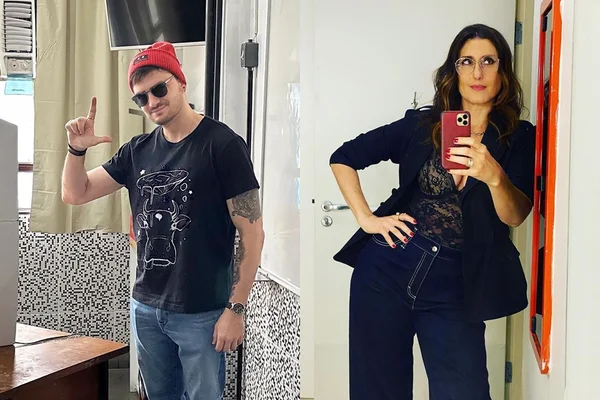 Fotos contrapostas do youtuber Felipe Neto e da chef de cozinha Paola Carosella - Metrópoles