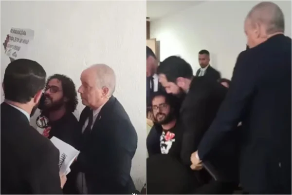 Foto colorida de diretor do DCE da UnB expulso de sessão do Senado Federal - Metrópoles