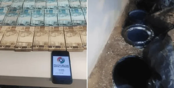 Notas foram recolhidas e levadas à delegacia junto com o preso