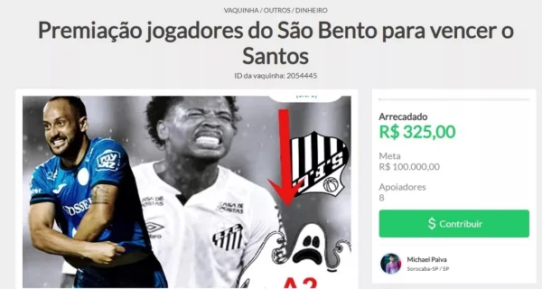 Torcida do São Bento faz vaquinha para motivar time a rebaixar Santos