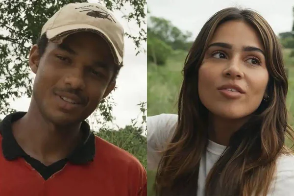 montagem com fotos de Sandra e João Pedro de renascer - metrópoles