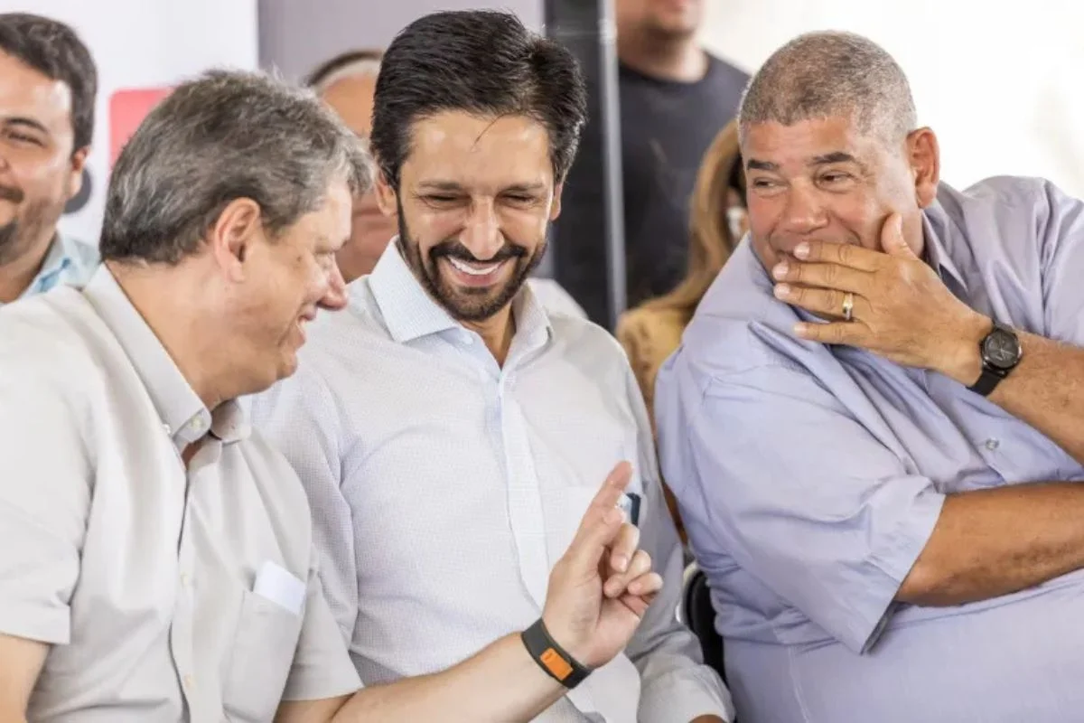 Tarcísio de Freitas, Ricardo Nunes e Milton Leite Tarcísio de Freitas, Ricardo Nunes e Milton Leite