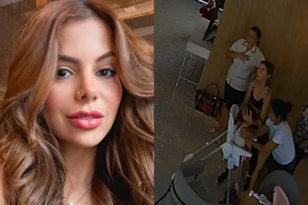 Veja o momento em que vidro despenca na mansão de Evelyn Regly
