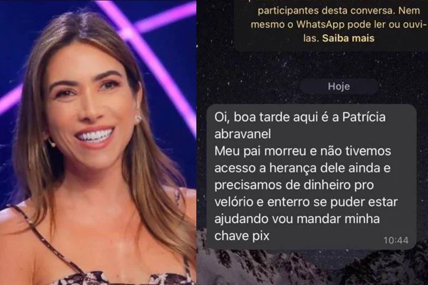 imagem colorida com ação de golpistas se passando por patricia abravanel no dia da morte de silvio santos