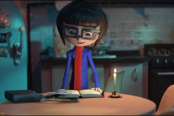Cena colorida do filme de animação Dalia e o Livro Vermelho