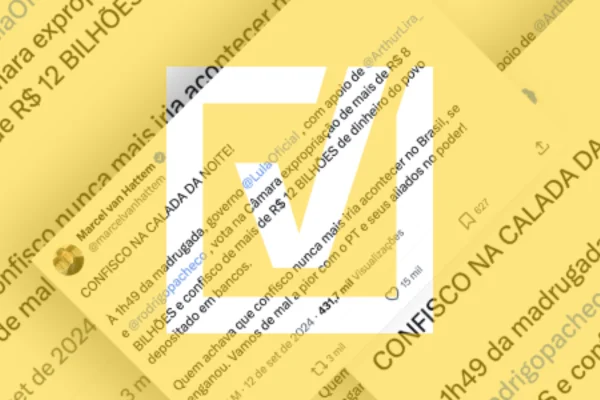 Print de post que tira de contexto medida do governo sobre incorporação de dinheiro esquecido em bancos ao Tesouro Nacional. - Metrópoles