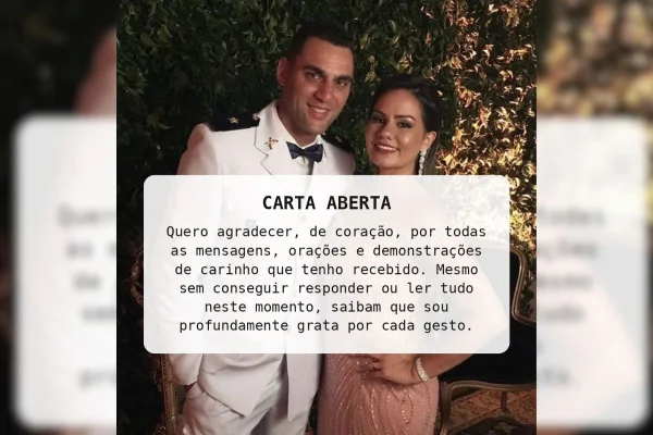 Esposa de tenente da Rota relata melhora: “Celebramos cada passo” - destaque galeria Esposa de tenente da Rota relata melhora: “Celebramos cada passo” - destaque galeria