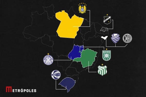 Arte do Metrópoles sobre o Brasileirão Série D ZeroUm
