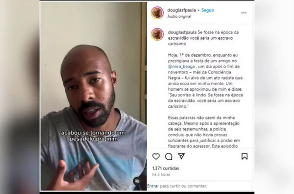 imagem colorida influenciador denuncia racismo