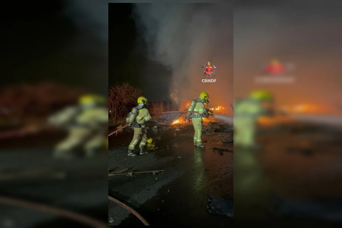 Acidente aconteceu na BR-060, na altura do Engenho das Lages, no Gama (DF) Acidente aconteceu na BR-060, na altura do Engenho das Lages, no Gama (DF)
