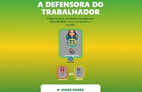 Juíza suspende jogo virtual que promove candidatura de Bia Kicis