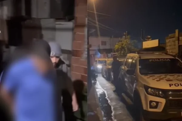 Imagem colorida de montagem de adolescente sendo apreendido após sequestrar motorista de aplicativo e viatura da PM. Metrópoles